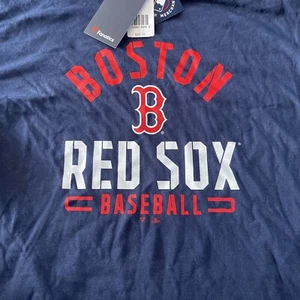 BOSTON RED SOX Adult T-Shirt FANATICS Spirit Shirt Navy Blue Logo MLB Cotton L - Picture 1 of 7