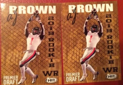 2019 Sage Hit Football A.J Brown (2) Rooke Cards #34  - Image 1 of 2