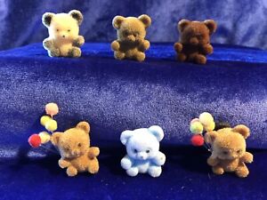 Lot de 6 ours en peluche miniatures Darice Crafts 5 aimants de réfrigérateur vintage