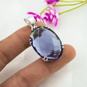 Iolite Pendant Gemstone Handmade 925 Sterling Silver Surprise Gift Fine Jewelry - Picture 1 of 4