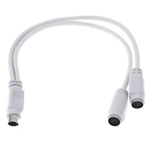 PS2 1 to 2 splitter adapter cable mouse keyboard IC card reader laser scann-qk - Picture 1 of 6