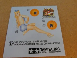 Tamiya Lancaster 1/48 scale lady decal new - Picture 1 of 1