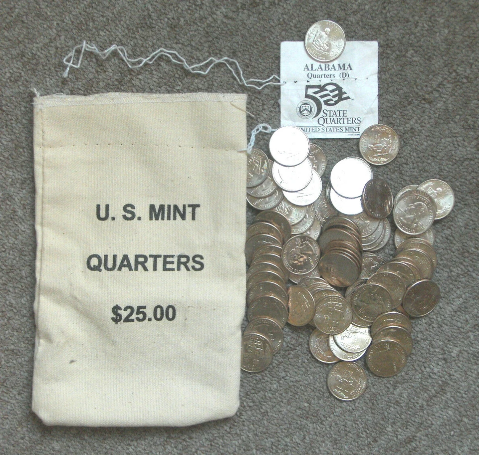 2003 D Alabama State Quarters Denver Mint $25 Bag US Mint Opened - Image 1 of 1