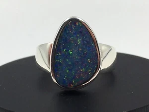 925 Sterling Silber Ring 1.42ct Australischer Boulder Opal Edelopal Band 17.2 54 - Picture 1 of 12