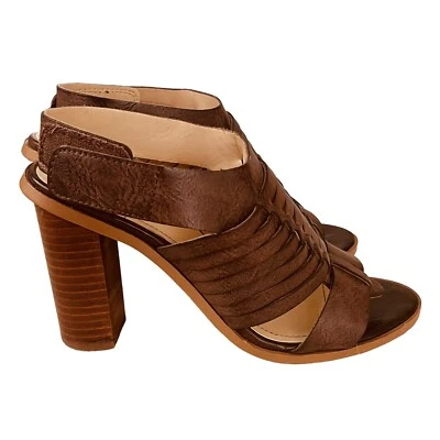 Sandalia Charles By Charles David Talla 7 Jeeze Correa al Tobillo Cuero Marrón Boho Foto 1 de 4