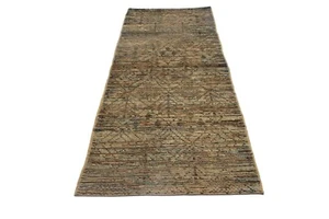 10 Ft Pattern Moroccan Runner Rug Afghan Beni Ourain Rug Thick Wool Rug Veg Dye - Picture 1 of 10