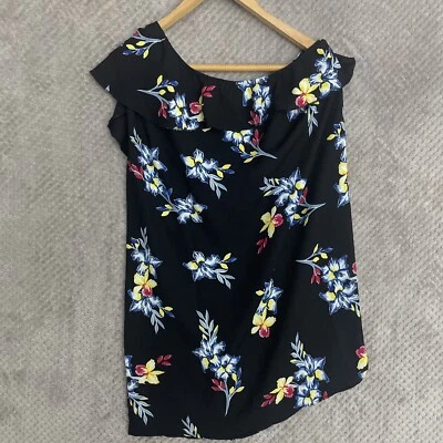 NEW LOOK WOMENS OFF THE SHOULDER TUNIC FLORAL SIZE 16 NEW WITH TAGS RRP12.99 - Image 1 of 4