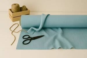 Uranian Blue Linen Blend Fabric by the Yard – Apparel, Home Décor & Crafts - Picture 1 of 10