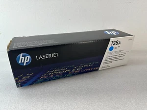 NEW Sealed Genuine HP 128A Cyan Toner Print Cartridge Laserjet CE321A *DAMAGE* - Picture 1 of 8
