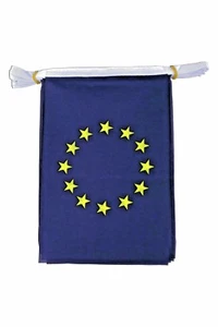 33ft EU Euro European Union Fabric Flags Eurovision Party Bunting - Picture 1 of 6