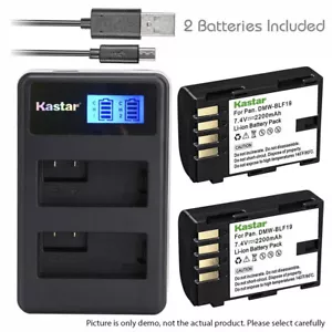 Caricabatteria combinato LCD2 per Panasonic DMW-BLF19 Lumix DMC-GH3 GH4 DC-GH5 DC-G9 - Foto 1 di 6