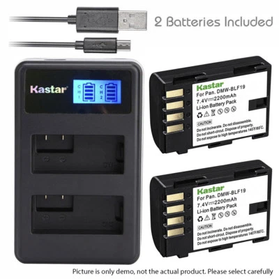Combo cargador LCD2 para Panasonic DMW-BLF19 Lumix DMC-GH3 GH4 DC-GH5 DC-G9 Foto 1 de 4