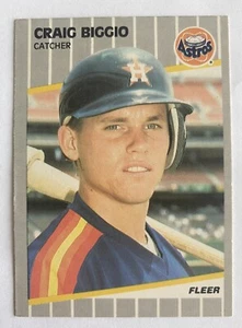 Tarjeta de béisbol Fleer Craig Biggio 1989 novato #353 radiocontrol Houston Astros Salón de la fama - Imagen 1 de 2
