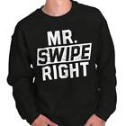 Funny Single Guy Dating Bachelor Swipe Right Mens Crewneck Sweatshirt Pullover