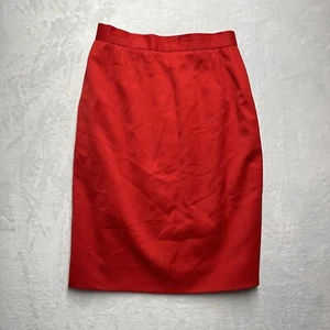 ESCADA COUTURE Wool Pencil Skirt Womens Size 36 US 4/6 Red Glam Career Workwear - Picture 1 of 8