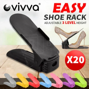 Vivva 4-20X Shoe Rack Display Case Box Adjustable Slots Organizer Storage Holder - Picture 1 of 20