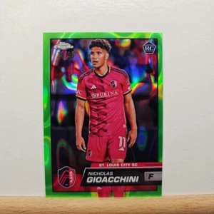 2023 Topps Chrome MLS Nicholas Gioacchini Neon Green Lava Refractor 29/99 RC - Picture 1 of 2