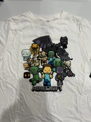 Mojang Minecraft White T-Shirt Size Youth SMALL *NEW* - Image 1 of 4