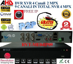 Dvr 4 ingressi universale full hd Onvif compatibile con tutte le telecamere TOP - Foto 1 di 1