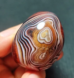 TOP 85,6 g natürliche polierte Seide gebänderte Spitze Achat Kristall Madagaskar R998 - Bild 1 von 13