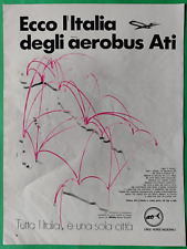 Ati Airbus Linee Airlines National 1970 Advertising 1 Page Original Alitalia