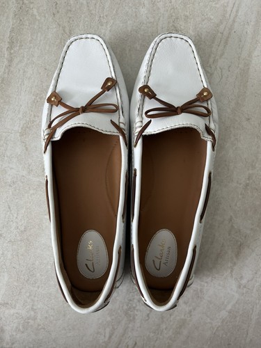 Mocassini da guida donna Clarks Artisan in pelle bianca taglia 11 M