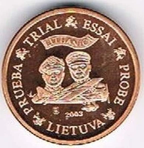 Litouwen 2005 (Gr) probe-pattern-essai - 1 eurocent - Vliegtuig / Airplane - Picture 1 of 1