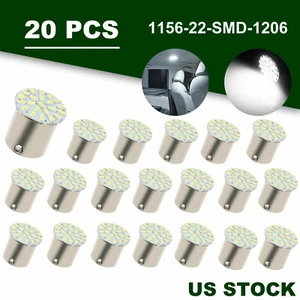 20X LED Car Bulb 1156 BA15S 1206 22SMD Light Brake/Turn/Tail/Revese Lamp White - Picture 1 of 10