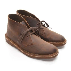 Men Clarks Bushacre 2 Desert Chukka Boots 41 / 8 M Brown Leather Lace Up Shoes - Picture 1 of 8