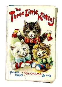 THE THREE LITTLE KITTENS, die cut, panorama fold out paper scrap toy, Tuck - Bild 1 von 7