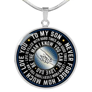 Father To Son Luxury Necklace Gift for Son's Birthday from Father Dad Papa Daddy - Picture 1 of 7
