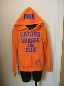 Victoria's Secret Hoodie Sweatshirt Small orange blau Alligatoren Florida S Reißverschluss vorne - Bild 1 von 11