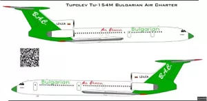 BSmodell 144528 - 1/144 Tupolew Tu-154M Bulgarian Air Charter Aufkleber Flugzeug - Bild 1 von 12