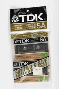 2x TDK SA-90 High Position CRO2 Type II Blank Cassette Tapes 1987 Japan Sealed - Picture 1 of 4