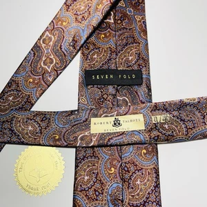 "Corbata de seda Robert Talbott siete pliegues multicolor sin estructura 60,5 x 3,25"" nueva sin etiquetas nueva" - Imagen 1 de 15