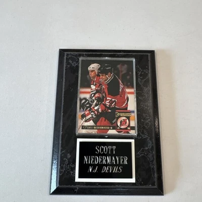 Scott Niedermayer Autographed Signed Card On Name Plaque Collectible NJ Devils - Image 1 of 3