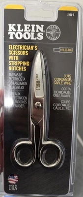  Klein Tools 2100-7 Electrician's Scissors - Stripping Notches  - Image 1 of 2