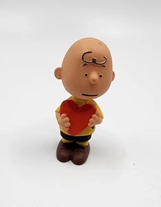 Schleich Peanuts Charlie Brown Figure 2" Be Mine Holding Heart Toy Germany  - Picture 1 of 5
