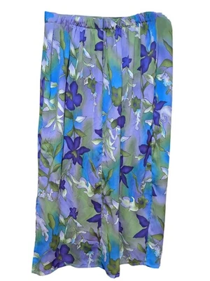 Maxi falda para mujer Bentley talla grande púrpura, azul floral talla 18 Y2K Foto 1 de 4
