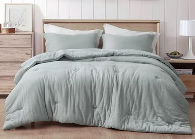 Chezmoi Collection Breeze 3-Piece Soft Breathable Cotton Muslin Comforter Set - Image 1 of 4