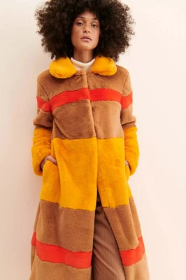 💕 ABRIGO HUTCH COLORBLOCK RAYAS PIEL SINTÉTICA TALLA MEDIANA EXCELENTE ESTADO HERMOSO Foto 1 de 4