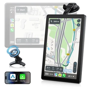 7"Wireless Portable Car Stereo Radio Apple Carplay & Android Auto GPS Super Link - Picture 1 of 9