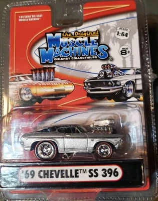 MÁQUINAS MUSCULARES '69 CHEVY CHEVELLE SS 396 1/64 - 69 CHEVY - PLATA Foto 1 de 3