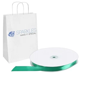 Satinband 5/8" breit 100 Yard Rolle - smaragdgrün - solide Rollen Party gx - Bild 1 von 4