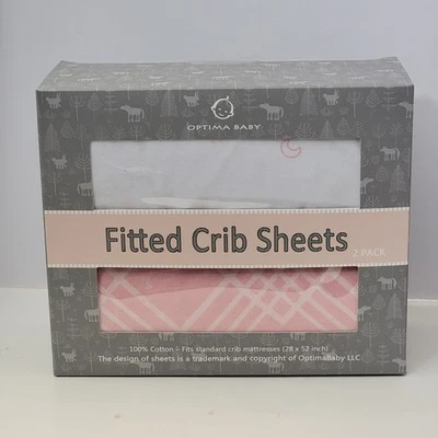 Optima Baby Fitted Crib Sheets 2 pack 28 x 52 x x 8 inch - Image 1 of 3