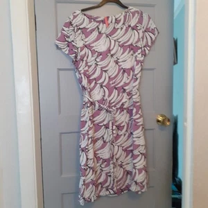 Imaculate Whitestuff Cotton Lined Banana Dress In Viscose Crepe With Zip 14 - Picture 1 of 8