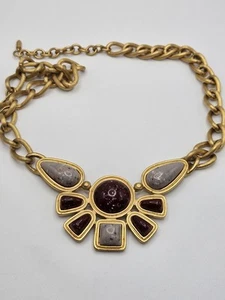 Vintage Avon Egyptian Revival Desert Sands Gold Tone Chunky Collar Necklace - Picture 1 of 13