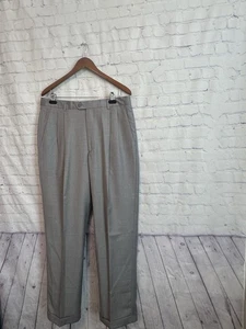 Tessilstrona Italian Super 150’s Wool Pleated Dress Pants Size 36 Lightweight - Picture 1 of 8