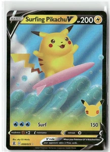 Surfing Pikachu V, Pokémon Celebraciones Ultra Raro, 008/025 LP - Imagen 1 de 2