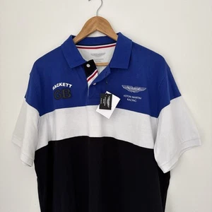 Camisa Polo Hackett Aston Martin Racing Para Hombre XXL 2XL NUEVA CON ETIQUETAS Nueva Azul Blanca - Imagen 1 de 11